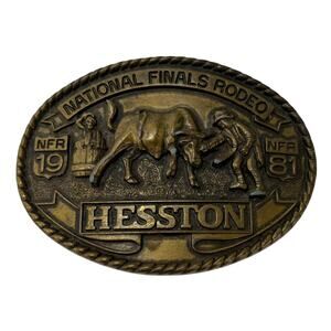 1981 Hesston National Finals Rodeo NFR Collectors Rodeo Cowboy Belt Buckle